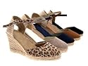WOMENS ESPADRILLE HESSIAN WEDGES ANKLE STRAP PLATFORM CLOSED TOE SANDALS SHOES CANVAS 3-8