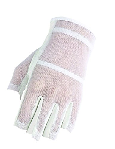 HJ Glove Women's White Solaire Half Length Golf Glove, Large, Right Hand