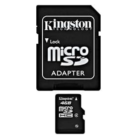 High Speed Kingston Class 4 SDHC microSD Memory Card with SD Adapter