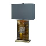 IMAGE OF AF Lighting 7921-TL Horizon Aerial Light 100W 3-Way Edison Base Table Lamp, Mixed Metallic Textures and Finishes, Poly Silk Hard Back Shade
