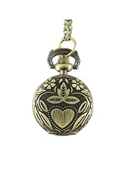 Youyoupifa Wholesale 5pcs/lot Bronze Alloys Carve Vintage Flower Patterns Quartz Pocket Watch(Unisex)
