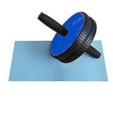 Blue Fitness Wheel Roller ABS CORE ARMS BACK Body Trainer with Free Knee Mat