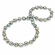 HinsonGayle Extreme Baroque Collection Handpicked Ultra-Iridescence Black Baroque Cultured Pearl Necklace (Sterling Silver)