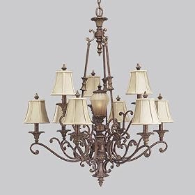 Progress Lighting P4256-02C Beaumont 9-Light Chandelier in Golden Brandy Crackle by Progress Lighting