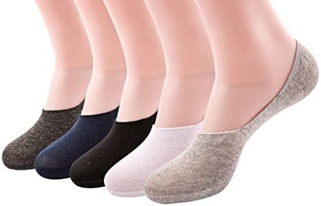 LOMUS Men's Cotton Comfy No Show Socks, Low Cut Liner (5 Pairs)