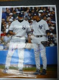 New York Yankees(Alex Rodriguez, Derek Jeter) Signed 27 1/2x22 Canvas Print - Autographed MLB Art