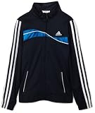 Adidas Girls 7-16 High Flyer Jacket,Dark Navy/White,Medium