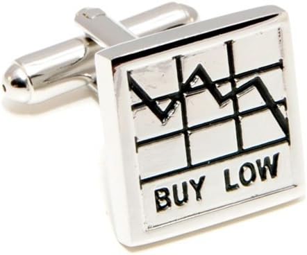 CuffSmart Silver Tone Stock Market Cufflinks w/ Box