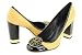 TORY BURCH Anna Straw Patent Pump Heels Black/Straw, Size 10.5