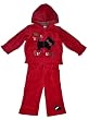 Newborn/Infant Girls 3pc My Best Friend Red Velour Hooded Pants Set