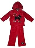 Newborn/Infant Girls 3pc My Best Friend Red Velour Hooded Pants Set