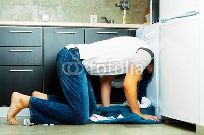 Best Price Wallmonkeys Peel and Stick Wall Decals - Man Looking inside the Washing Machine - 18