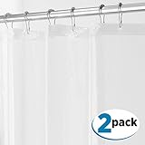 mDesign PEVA 3G Shower Curtain Liner (PACK of 2), PVC FREE, Eco Friendly, MOLD & MILDEW Resistant, ODORLESS - No Chemical Smell, 72" x 72" - Clear