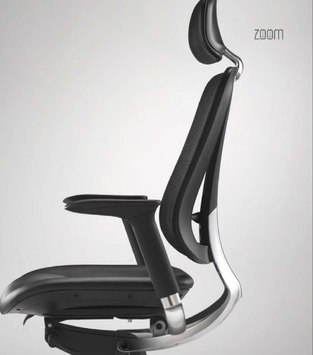 Furinno Zoom High Back Leather Mesh Executive Office Chair - Dynamic with Self-Balancing and Lumbar Support