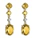 10k Yellow Gold Citrine and Diamond Earrings