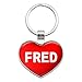 Metal Keychain Key Chain Ring I Love Heart Names Male F - Fred