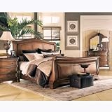 Grand Revival Leather Sleigh Bedroom Set by American Drew