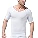 No.66 Town Men's Waist Slim Burn Fat Weight Loss Body Shaper Corset Crew Neck Short Sleeve T-shirts(XL,White)