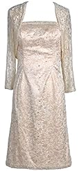 Lace Knee Length Mother-of-the-Bride Dress 
