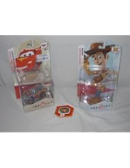 Toy: LOT OF 3- Disney Infinity EXCLUSIVE CLEAR LIGHTNING McQUEEN (ULTRA RARE) FIGURE & (CHASE) Toy Story WOODY FIGURE WITH ULTRA RARE MICKEYS JALOPY POWER DISC