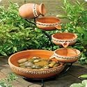 Smart Solar Solar Powered 4-Tier Cascade Fountain. Natural Terracotta Mosaic
