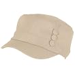 Herringbone 3 Button Sheen Military Cadet Hat Cap Gray