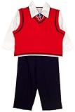 Happy Fella Boys 4pc Sweater Vest Slack Set ~ Size (4-7)
