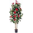 BUY : 42" Artificial Hibiscus Plant with Red Flowers