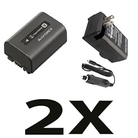 Original Sony NP-FV50 Rechargeable Battery Pack (1030mAh, 8.4V) + (Generic) Replacement Charger Kit For Sony HDR-CX300, HDR-CX305, HDR-CX350V, HDR-CX360, HDR-CX520V, HDR-CX550V, HDR-CX560, HDR-CX700 Camcorder