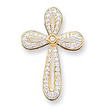 14k Diamond Cross Pendant