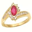 14K Yellow Gold Ruby and Diamond Ring