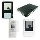 4-Item Accessory Bundle for Amazon Kindle 2 2nd Generation Includes: Black Silicone Skin , White Silicone Skin, Premium Leather Case, Screen Protector