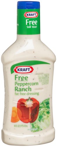 Kraft Free Peppercorn Ranch Fat Free Dressing, 16-Ounce Plastic Bottles (Pack of 6) by Kraft