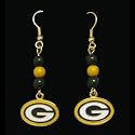 Green Bay Packers Beaded Logo Dangle Earrings