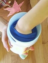 Munchie Mug - The New Spill Resistant Snack Cup for Toddlers. Made in the USA. - BPA Free. FDA compliant materials. - Blue Top
