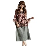 my closet　ゆったりポンチョ風レース切替花柄シフォンチュニック LL/XL/2L 大きいサイズ