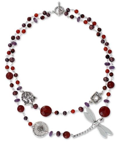 Pearl and amethyst strand Dragonfly Hope