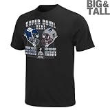 New England Patriots vs. New York Giants Big & Tall Super Bowl XLVI Challenge Black T-Shirt