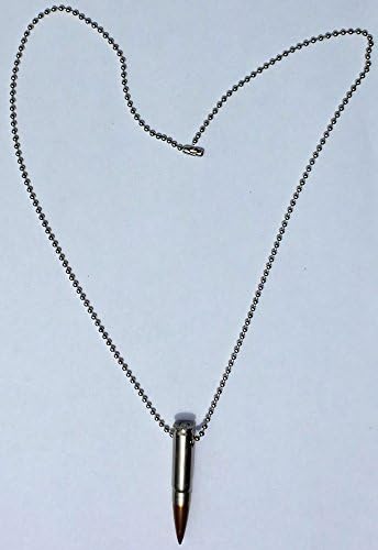 Real Decommissioned Bullet Necklace (.223 Nickel)