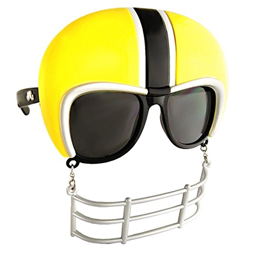 Football Helmet Sports Costume Party Sunglasses by Game Shades (yellow
