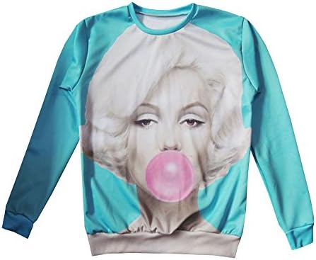 Happytime 3D Women's Emoji Sweatshirt (Small, Blue)