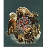 Queen Animal Spirit Circle Signature Collection Luxury Plush Blanket