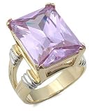 14k Gold Plated Lavender Radiant CZ Cocktail Ring