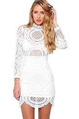 Long Sleeves Nylon/Polyester/Spandex Cocktail Above the Knee Club Dress/Evening Dress/Wedding Dress/Maxi Dress/Midi Dress 