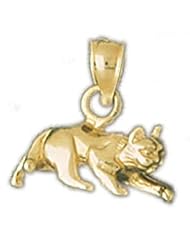 Dazzlers Solid 14k Gold 3 Dimensional Cat Charm Pendant Available in three colors from jewelsberry (weights: 2.1 grams only)