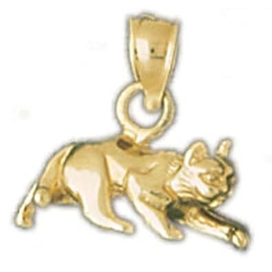Cheap Girls Jewelry Dazzlers Solid 14k Gold 3 Dimensional Cat Charm Pendant Available in three colors from jewelsberry (weights: 2.1 grams only) For Sale