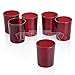 Light In The Dark Red Glass Round Votive Candle Holders Set of 12