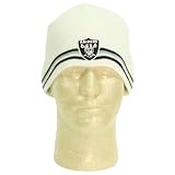 Oakland Raiders 3-Stripe Winter Knit Beanie - White