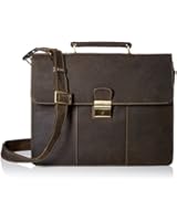 Visconti Visconti Apollo Oil Tanned Leather Briefcase With Strap and Lock
