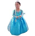 Ebuddy Enchanting Princess Elsa Blue Long Dress Halloween Costume(6-8year, Blue)